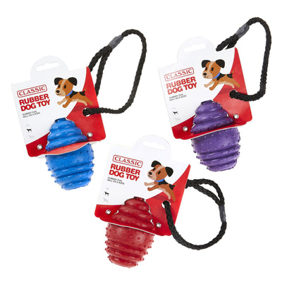 Classic Rubber Oval Ball On A Rope 100mm