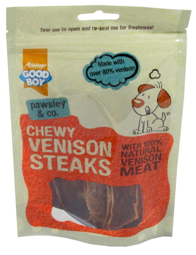 Good Boy Pawsley & Co Chewy Venison Steaks 80g