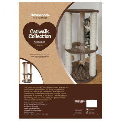 Catwalk Cat Scratch Post Cinnamon 45x45x81cm