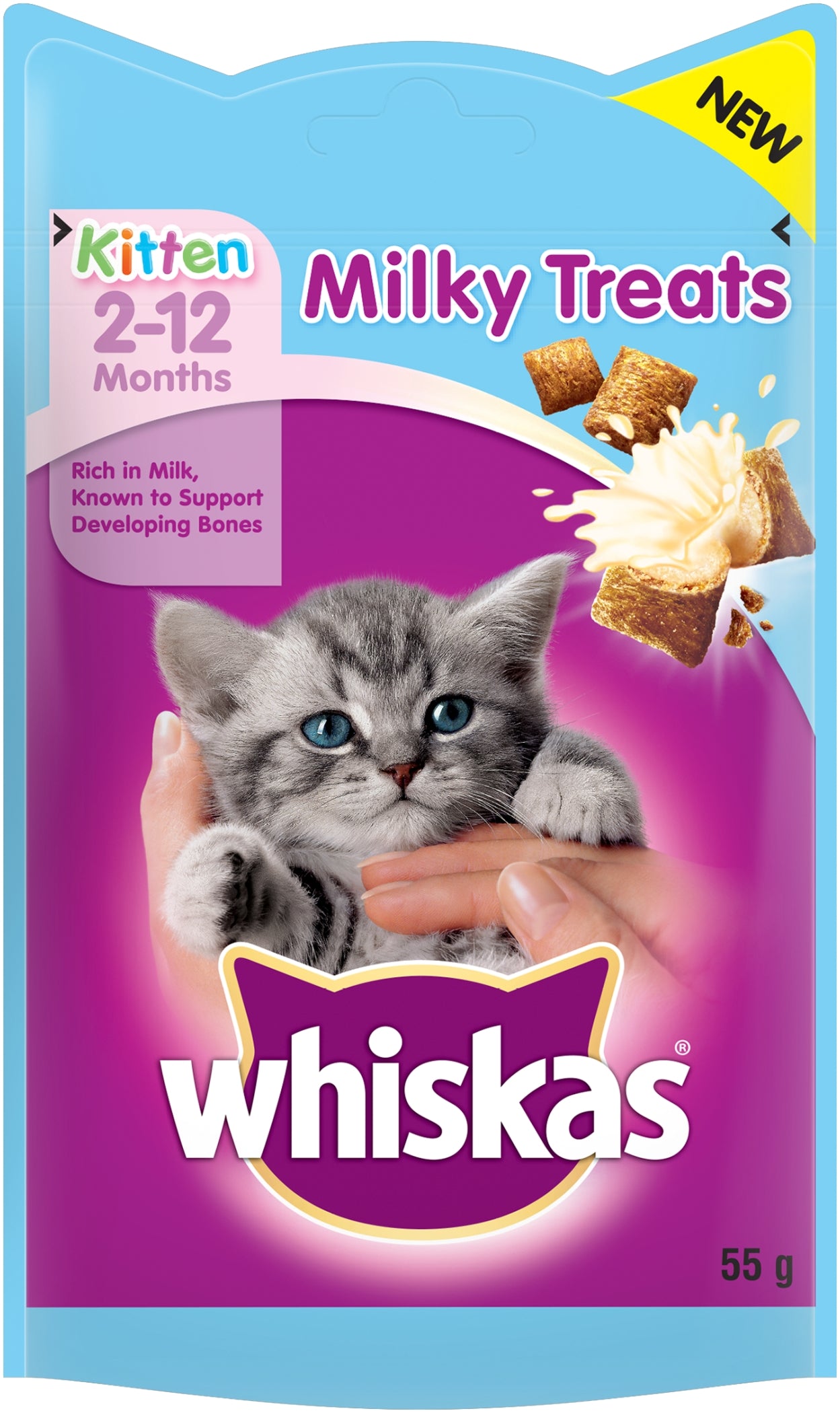 WHISKAS Milky Kitten Treats 55g