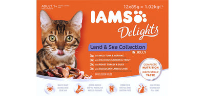 Iams Delights Cat Pouch Land Sea In Jelly 12x85g