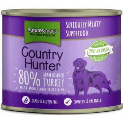 Natures Menu Country Hunter Meals Dog Can Farm Reared Turkey 600g