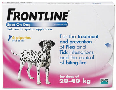Frontline Spot On Lge Dog 20-40kg 6 Pipettes