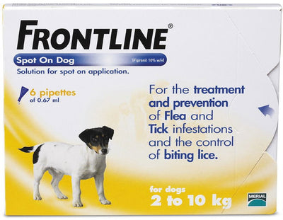 Frontline Spot On Sml Dog 0-10kg 6 Pipettes