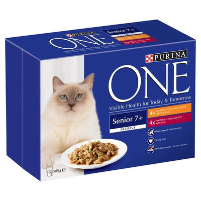 Purina One Snr 7+ Mini Fillets In Gravy Chicken&Beef 8x85g