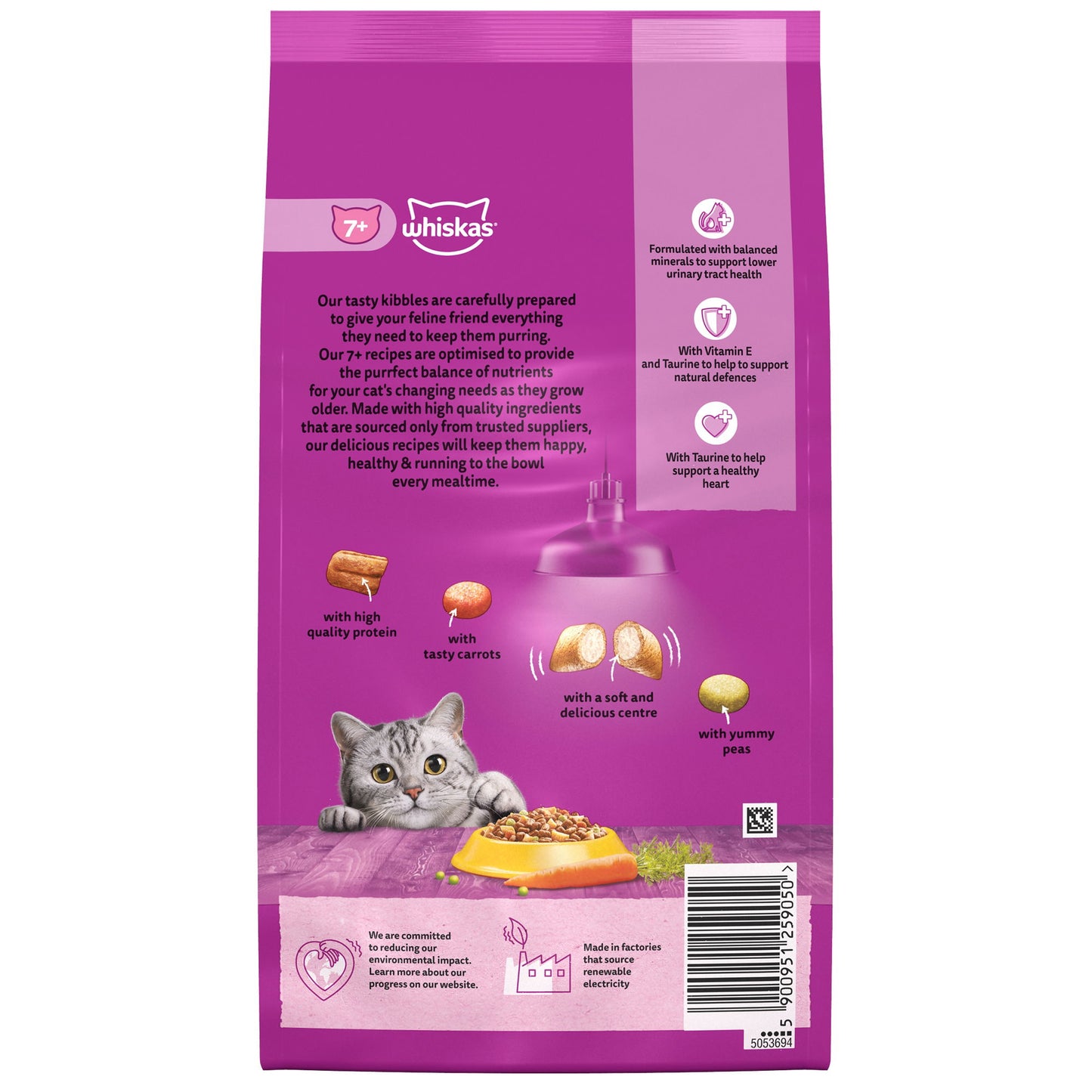 WHISKAS 7+ Chicken Adult Dry Cat Food 1.9kg