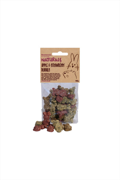Naturals Treats Apple & Strawberry Bunnies 100g