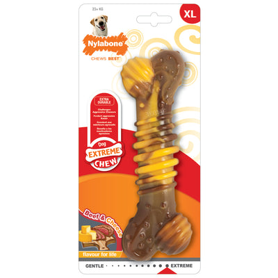 Nylabone Extreme Chew Textured Bone Beef & Cheese Large