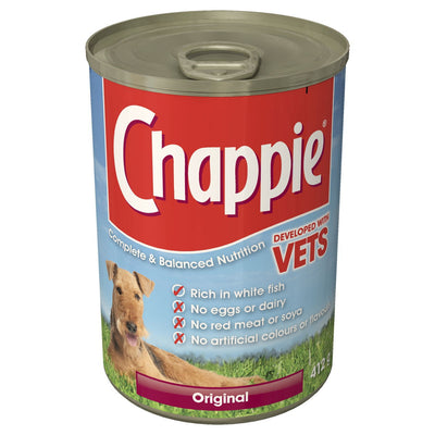 Chappie Adult Wet Dog Food Tin Original in Loaf 412g