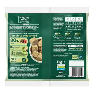 Natures Menu 80/20 Complete and Balanced Lamb 1kg