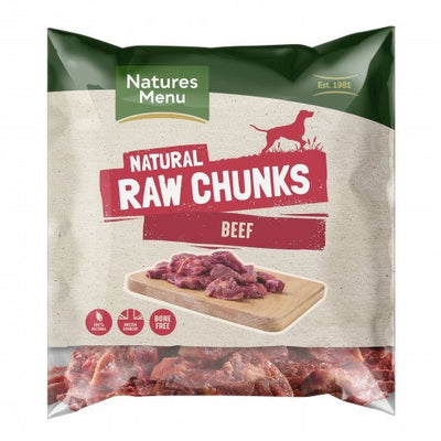 Natures Menu Dog Raw Frozen Meat Chunks Beef 1kg