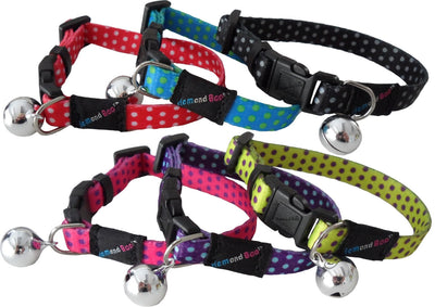 Hem & Boo Safety Buckle Cat Collar Spotty Pattern Astd