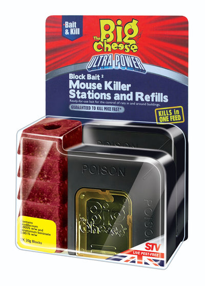 The Big Cheese UltPow Block Bait Mouse Station Pk2 & Ref