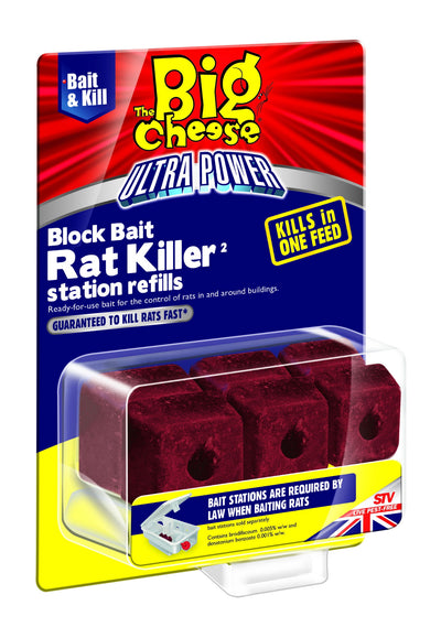The Big Cheese Ultra Power Block Bait Killer Stn Refil x6