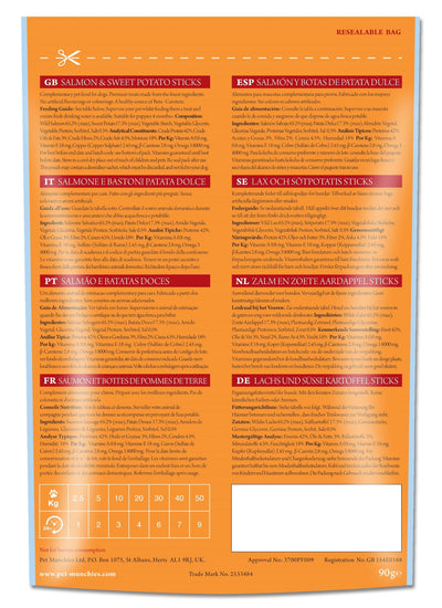 Pet Munchies Wild Salmon And Sweet Potato Dental Stick 90g