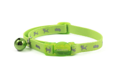 Safety Buckle Cat Collar Hi Vis Reflective Green