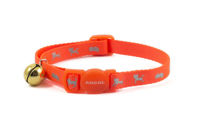 Safety Buckle Cat Collar Hi Vis Reflective Orange