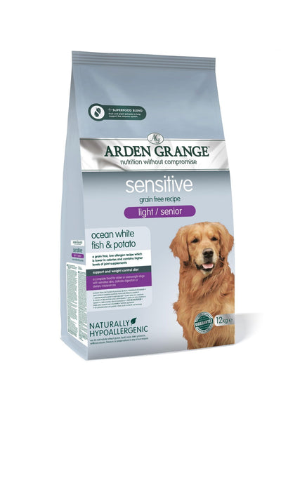 Arden Grange Sensitive Light/snr Ocean Wht Fish & Pot 12kg