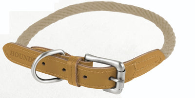Hound Real Leather Braided  Dog Collar Small 26-32cm