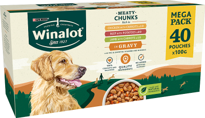 Winalot Perfect Portions Beef Chk & Lamb In Gravy 40x100g