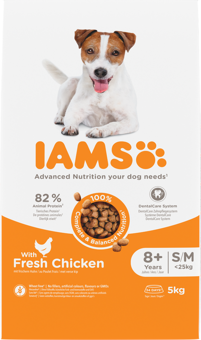 Iams For Vitality Senior Small & Medium Dog Food With Fresh Chicken 5kg