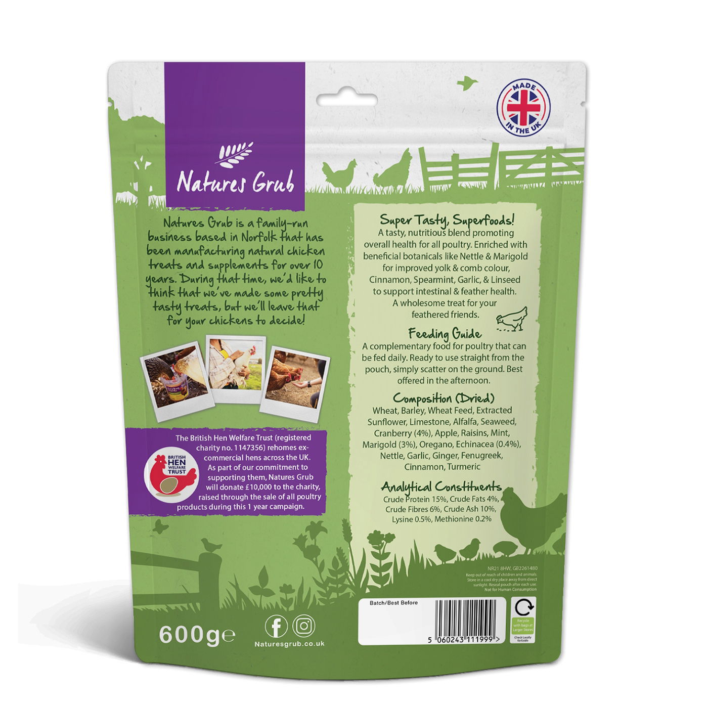 Natures Grub Fruit & Berry Superfoods Treat 600g