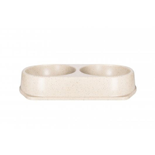 Bamboo Double Bowl Natural 2x450ml