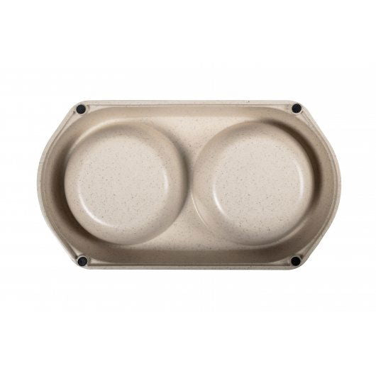 Bamboo Double Bowl Natural 2x450ml