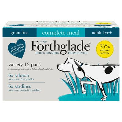 Forthglade Adt GF Multicase Comp Salmon & Sardines 12x395g
