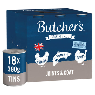 Butcher's Joints & Coat Dog Food Cans 18x390g