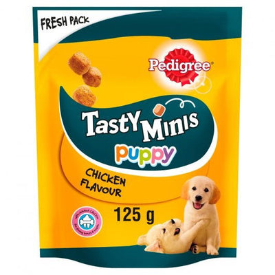 PEDIGREE Tasty Minis Puppy Dog Treats Chicken Chewy Cubes 125g