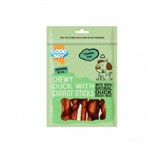 Pawsley & Co Chewy Duck With Carrot Sticks 90g