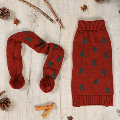 Pet Brands Tree Print Jumper Xsmall/small 32cm