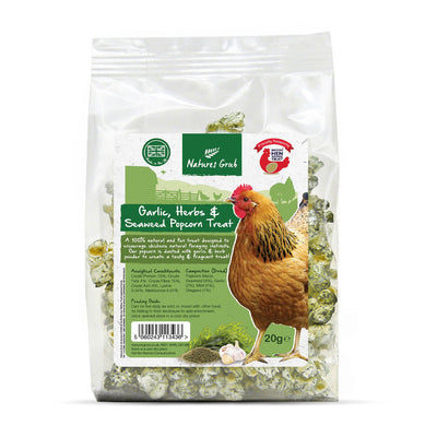 Natures Grub Garlic Herbs And Seaweed Popcorn Treat 20g