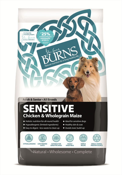 Burns Adt & Snr Sensitive Chicken & Wholegrain Maize 6kg