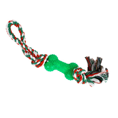 Pet Brands Festive Rope Tug With Bone