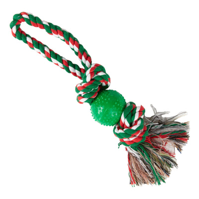 Pet Brands Festive Rope Tug With Ball