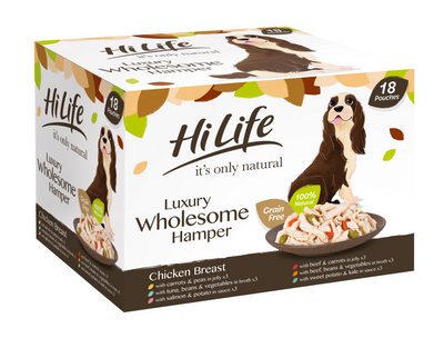 Hilife It's Only Natural Dog Pouch Luxury Hamper 18x100g