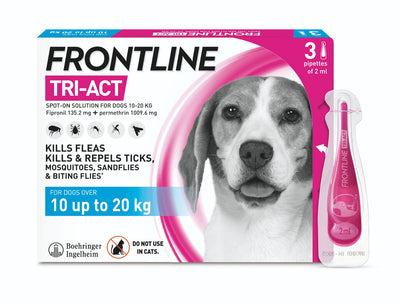 Frontline Tri-act Med Dog 10-20kg 3 Pipettes