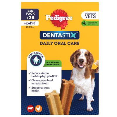 PEDIGREE DENTASTIX Daily Adult Medium Dog Treats 28 x Dental Sticks 720g