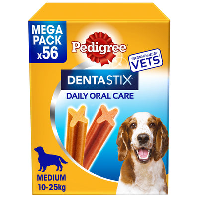 PEDIGREE DENTASTIX Daily Adult Medium Dog Treats 56 x Dental Sticks 1.44kg