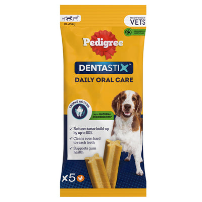 PEDIGREE DENTASTIX Daily Dental Chews Medium Dog Treat 5 Sticks