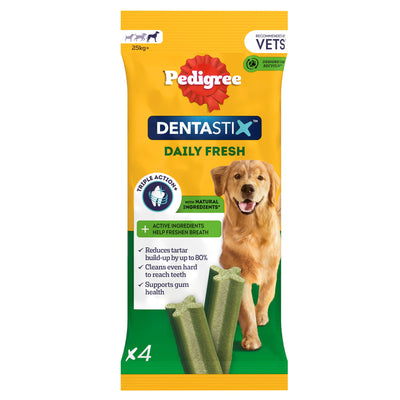 PEDIGREE DENTASTIX Adult Large Dog Treats 4 x Dental Sticks 154g