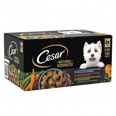 CESAR NATURAL GOODNESS Grain Free Wet dog Food Tins Mixed in Loaf 6x400g