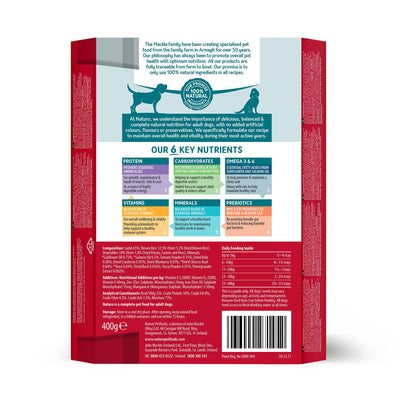 Naturo Adult Lamb & Rice With Veg Tray 400g