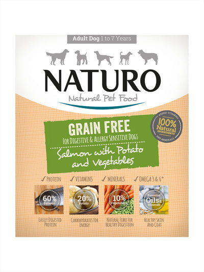 Naturo Grain Free Salmon & Potato With Veg Tray 400g