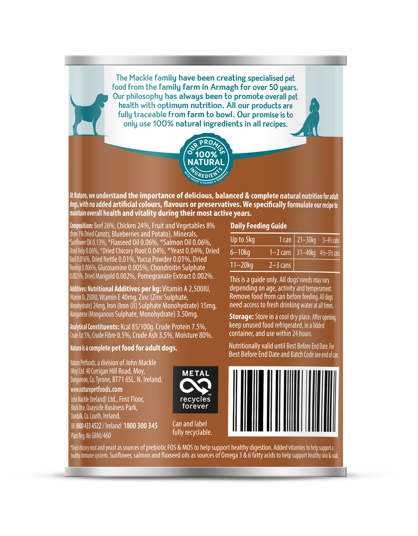 Naturo Adult Beef & Chicken In Jelly Can 390g