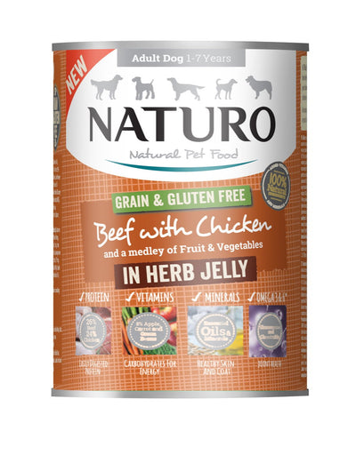 Naturo Adult Beef & Chicken In Jelly Can 390g