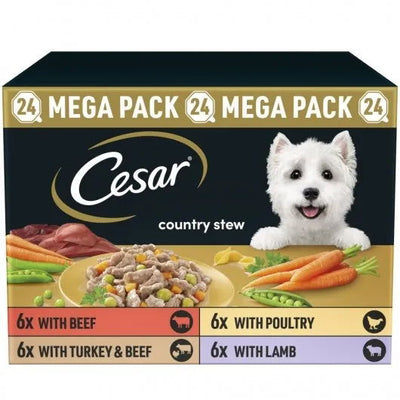 CESAR Country Stew Adult Wet Dog Food Trays Mixed in Loaf 24 x 150g