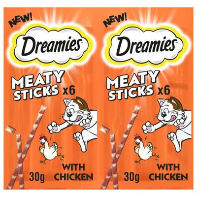 DREAMIES Meaty Sticks Adult Cat Treats with Tasty Chicken 30g